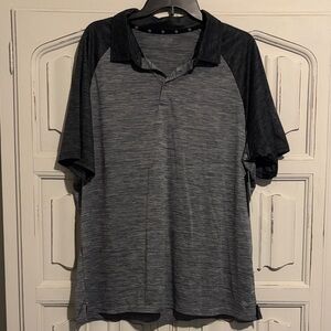 ZELOS men’s Two-Tone Gray Polo Shirt. Perfect for the office and golf course